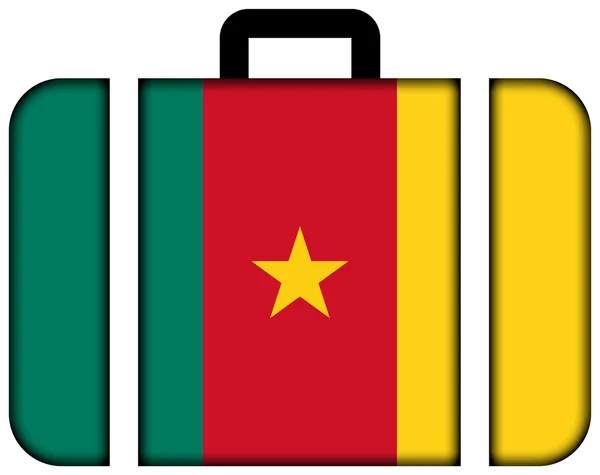 Mala com Bandeira dos Camarões — Fotografia de Stock