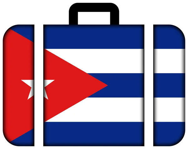 Valigia con bandiera cubana — Foto Stock