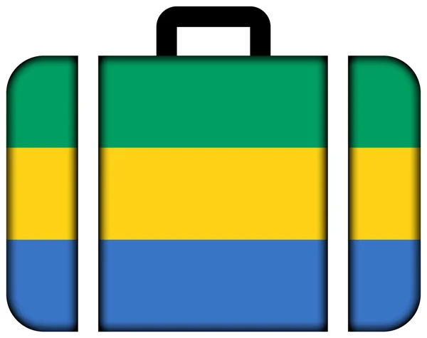 Valigia con Bandiera Gabon — Foto Stock
