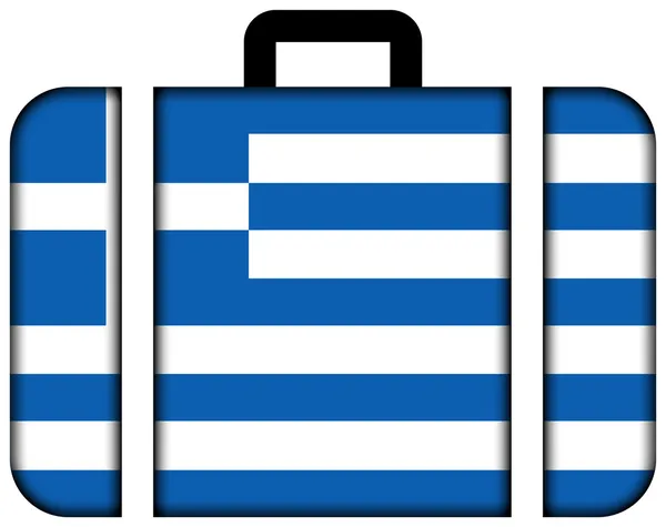 Maleta con bandera de Grecia — Foto de Stock