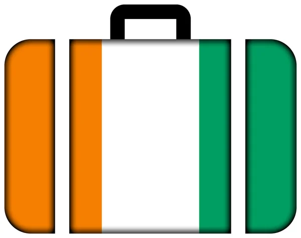 Resväska med Elfenbenskusten flagga — Stockfoto