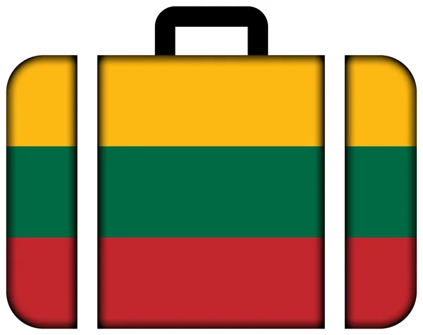 Koffer met Litouwen vlag — Stockfoto