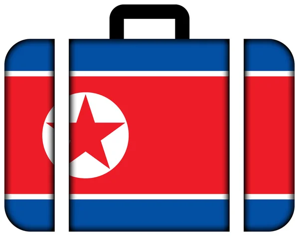 Mala com bandeira da Coreia do Norte — Fotografia de Stock