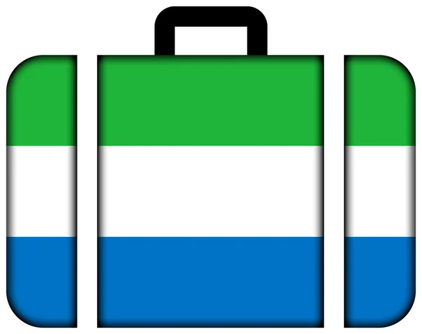 Koffer mit sierra leone flagge — Stockfoto