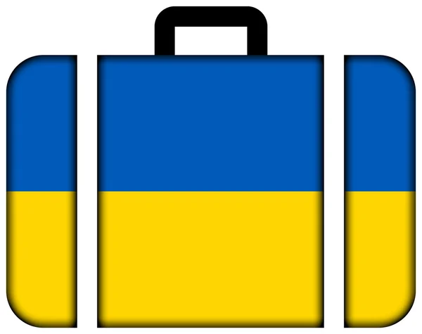 Βαλίτσα με σημαία της Ουκρανίας — Φωτογραφία Αρχείου