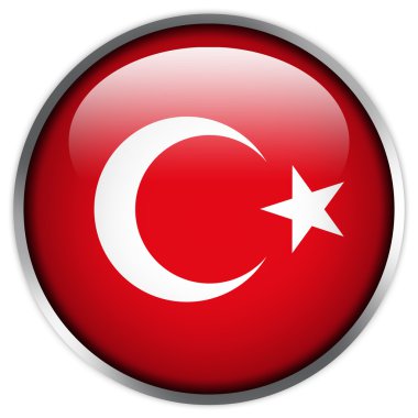 Türkiye Flag parlak düğmesi