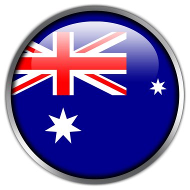 Avustralya bayrağı parlak düğme