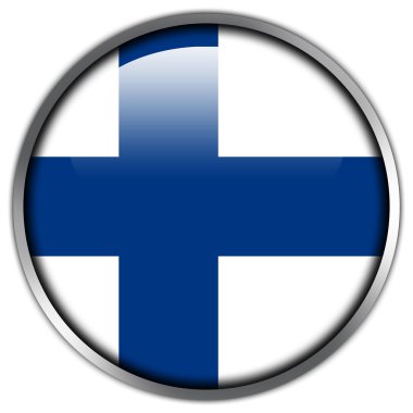 Finlandiya bayrağı parlak düğme