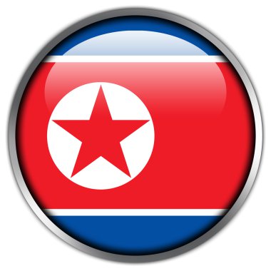 Kuzey Kore bayrağı parlak düğme