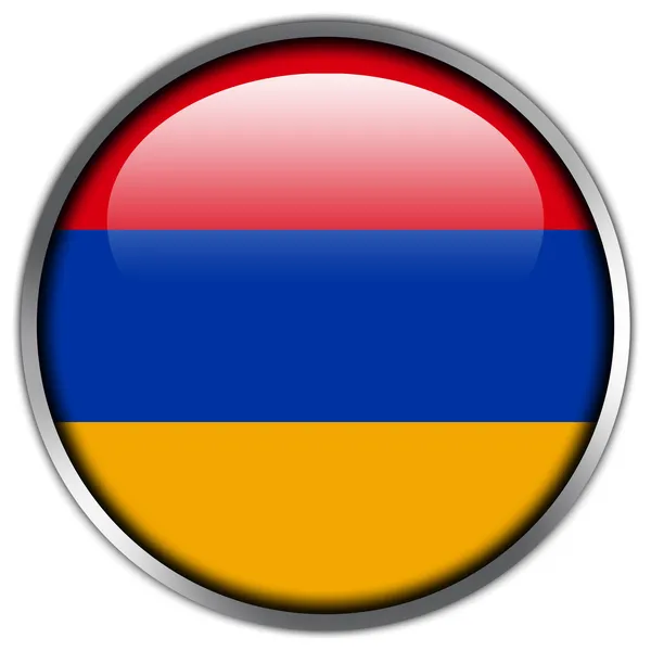 Hochglanz-Knopf der armenischen Flagge — Stockfoto
