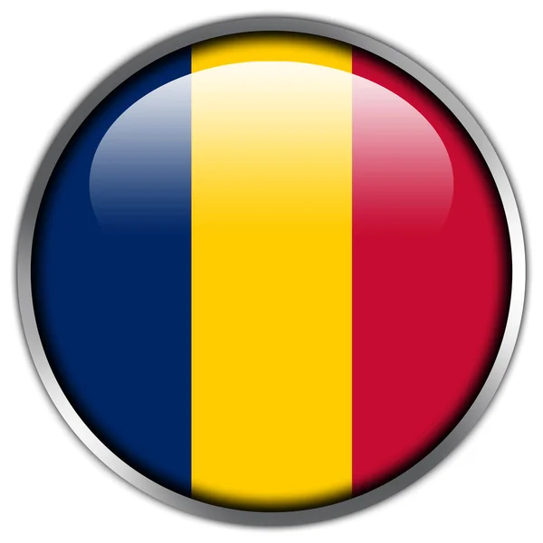 Τσαντ σημαία γυαλιστερή κουμπί — Φωτογραφία Αρχείου
