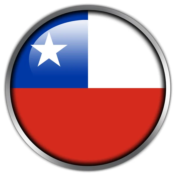 Şili bayrağı parlak düğme — Stok fotoğraf