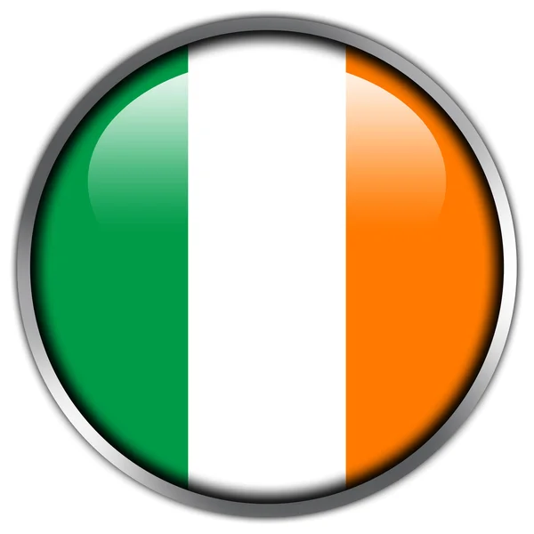アイルランドの旗の光沢のあるボタン — ストック写真