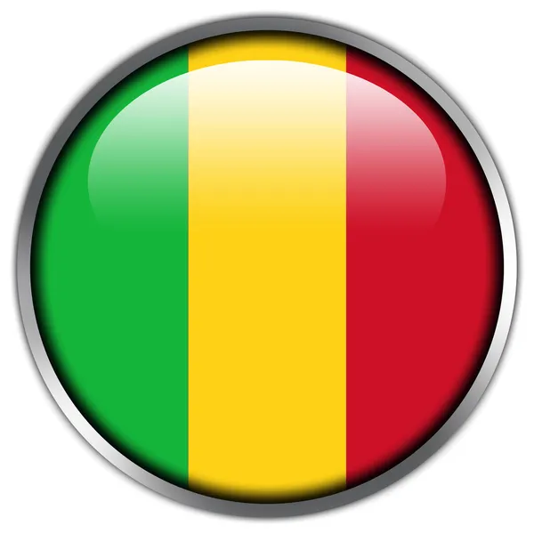 Mali Bandera botón brillante — Foto de Stock