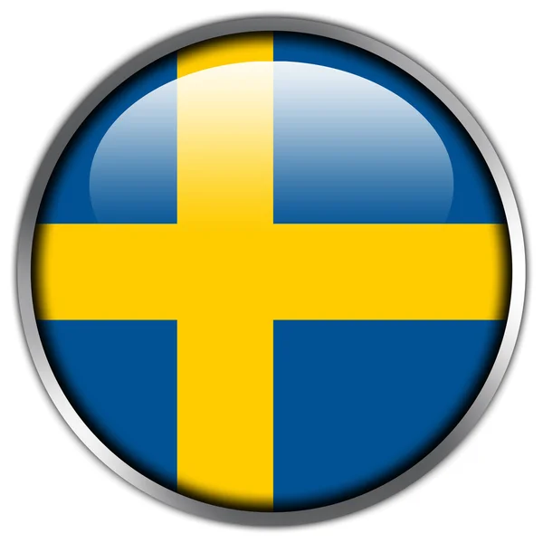 Sweden Flag glossy button — Stock Photo, Image