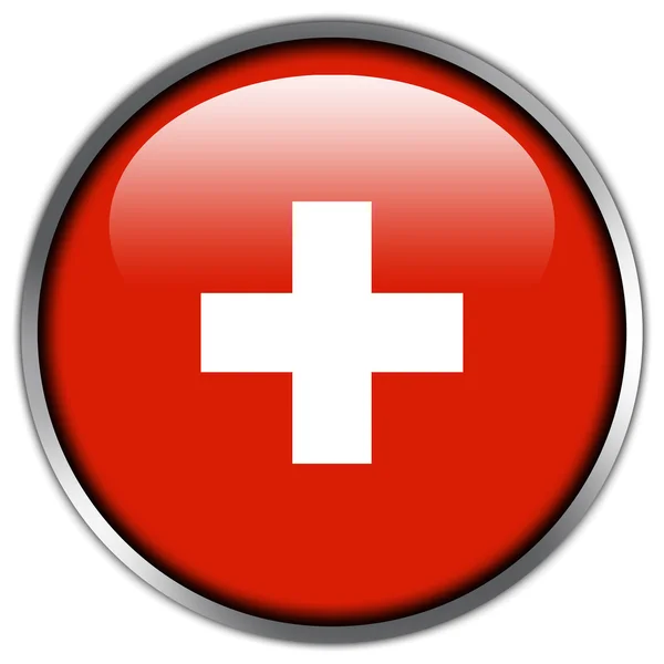 Switzerland Flag glossy button — Stock Photo, Image