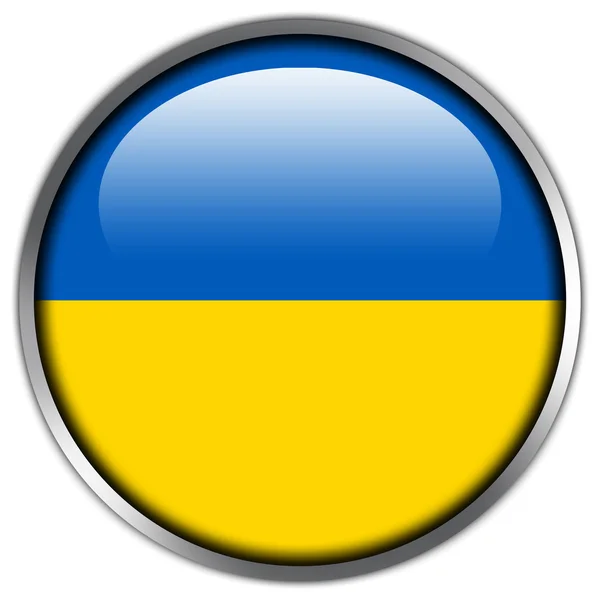 Ukraina flagga blankt knappen — Stockfoto