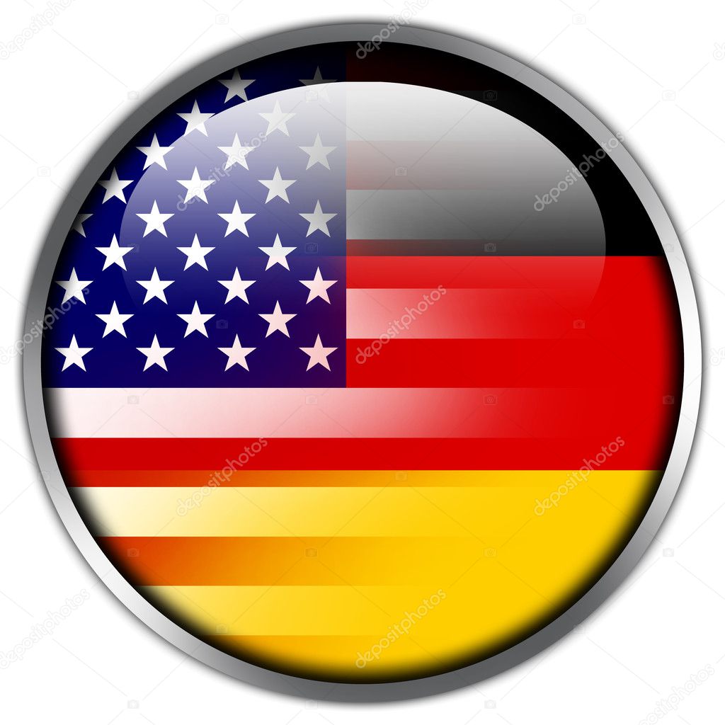 USA and Germany Flag glossy button