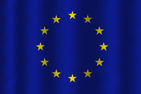 Vlající vlajka eu — Stock fotografie