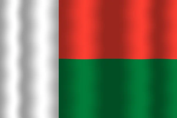 Махать мадагаскарским флагом — стоковое фото