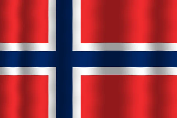 Ondeando bandera de Noruega — Foto de Stock