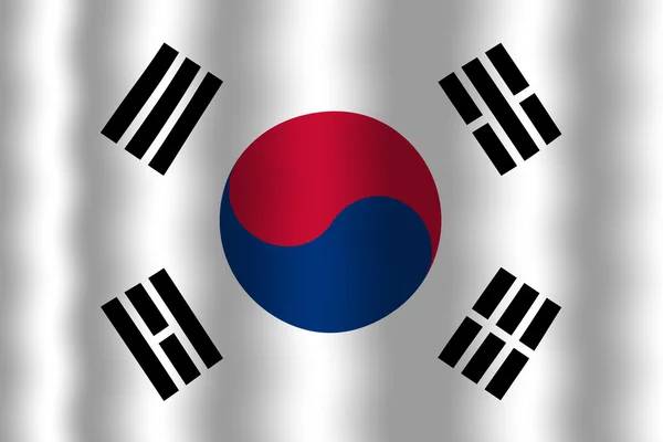 Waving South Korea Flag — Stock Photo, Image