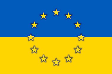 Ukrayna ve Avrupa Birliği bayrağı