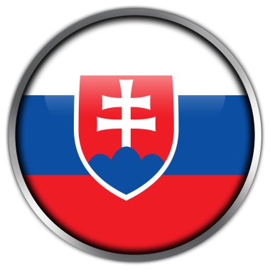 Slovakya bayrağı parlak düğme