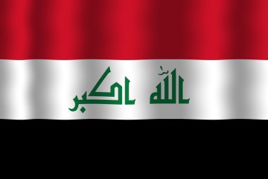 Irak bayrağı sallayarak