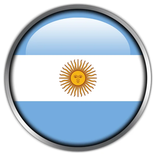 Глянсовий кнопки прапор Аргентини — стокове фото