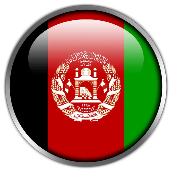 Afghanische Flagge Hochglanz-Knopf — Stockfoto