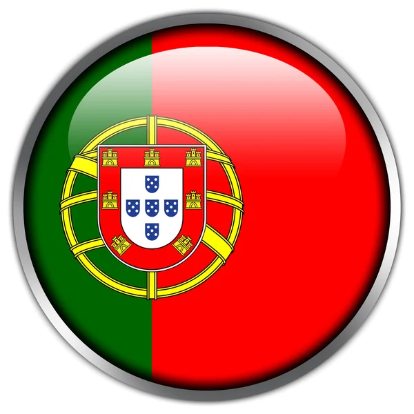 Portugal Bandera botón brillante — Foto de Stock