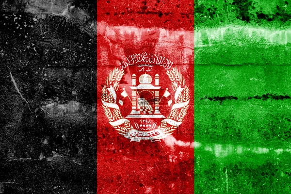 Afghanistans Flagge an Grunge-Wand gemalt — Stockfoto