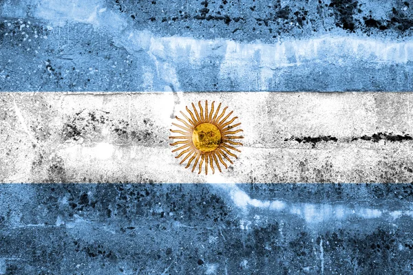 Bandera Argentina pintada en pared grunge —  Fotos de Stock
