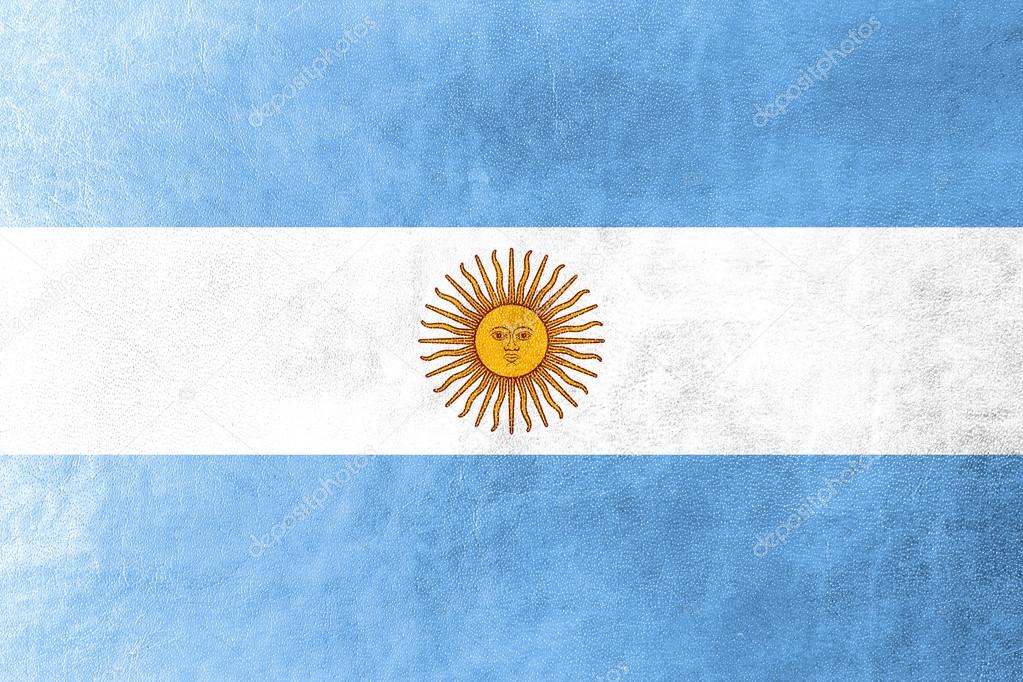 Argentina Flag painted on leather texture