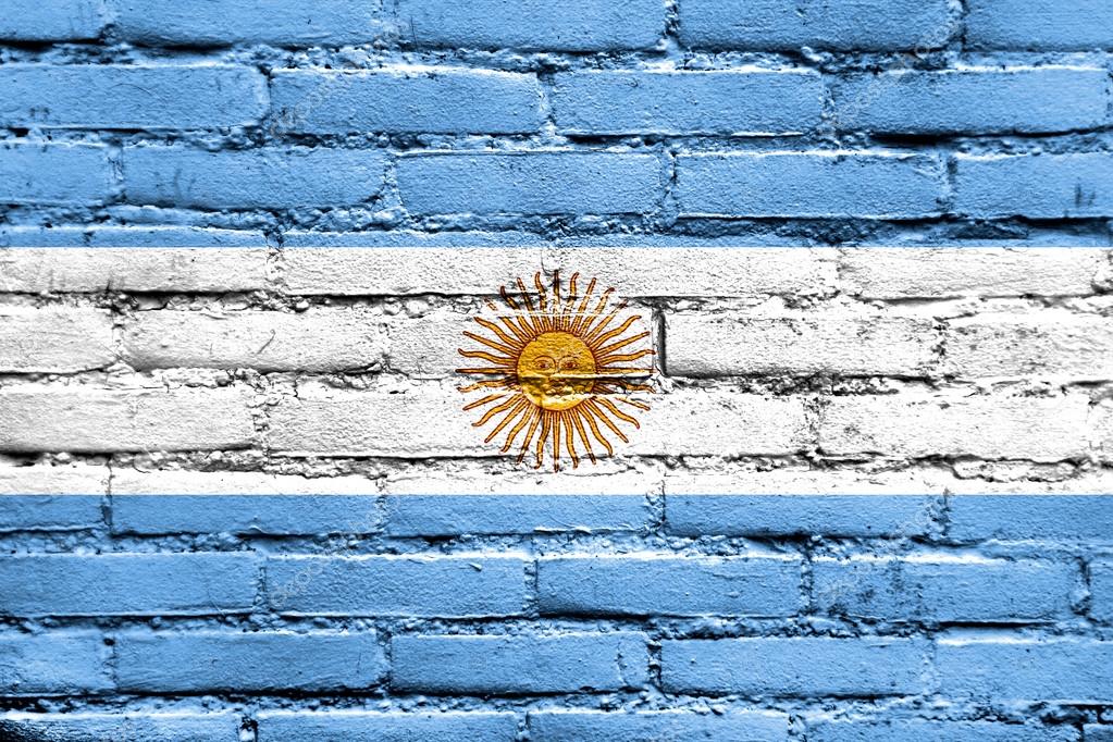Argentina Flag painted on brick wall