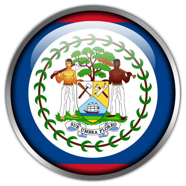Belize bayrağı parlak düğme — Stok fotoğraf