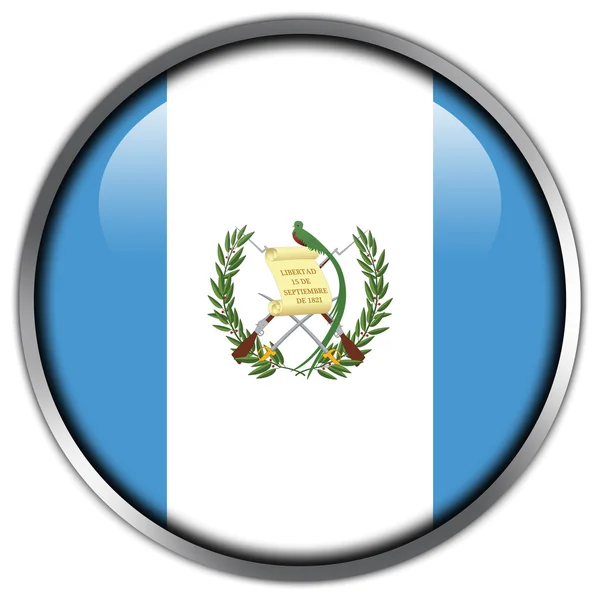 Блестящая кнопка флага Гватемалы — стоковое фото