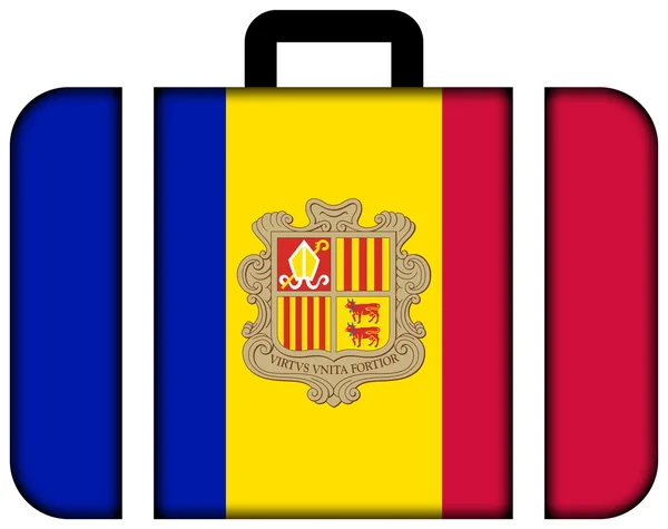 Koffer met andorra vlag — Stockfoto