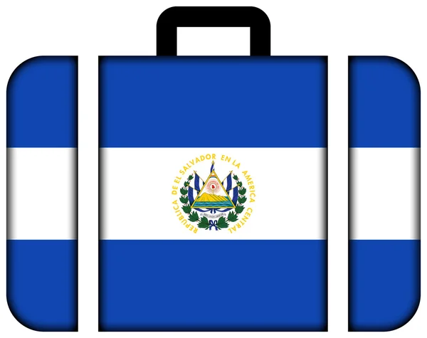 Suitcase with El Salvador Flag — Stock Photo, Image