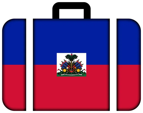 Maleta con bandera de Haití — Foto de Stock