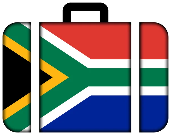 Güney Afrika bayrağı ile bavul — Stok fotoğraf