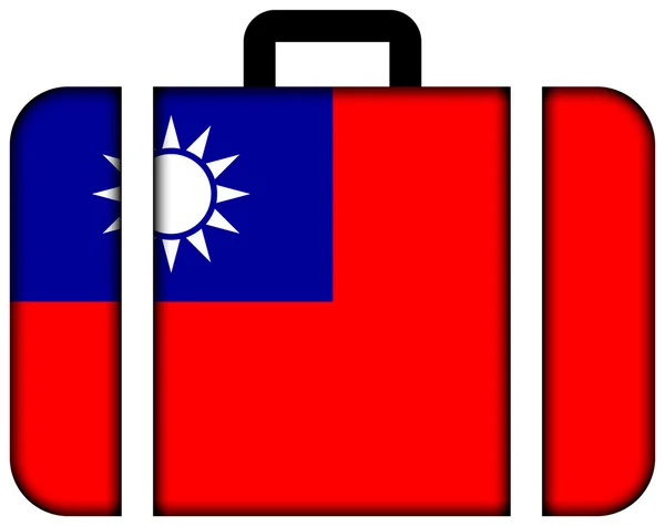 Valigia con bandiera di Taiwan — Foto Stock