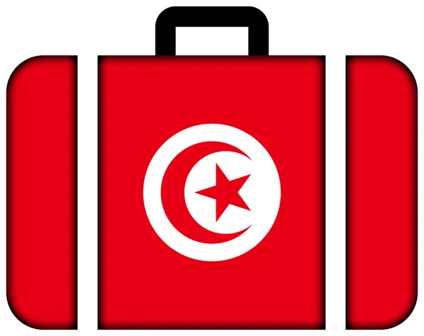 Suitcase with Tunisia Flag — стокове фото