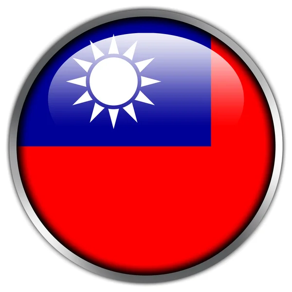 Taiwan Bandeira botão brilhante — Fotografia de Stock