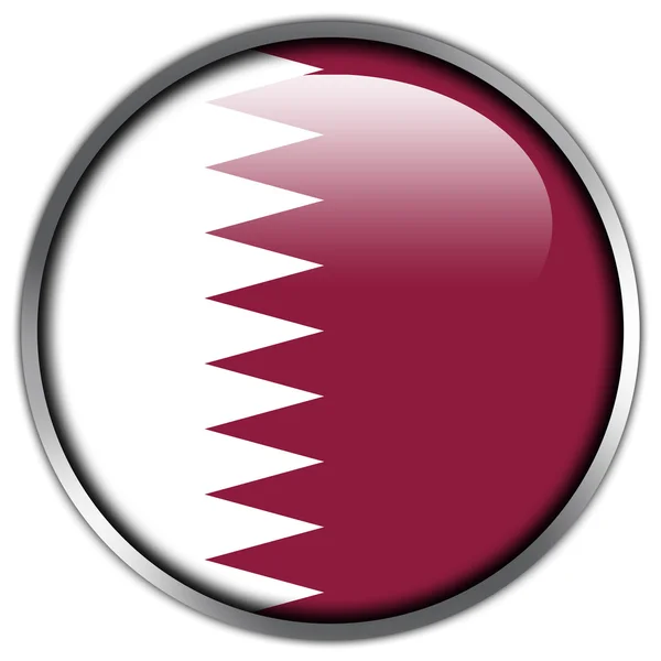 カタールの旗の光沢のあるボタン — ストック写真