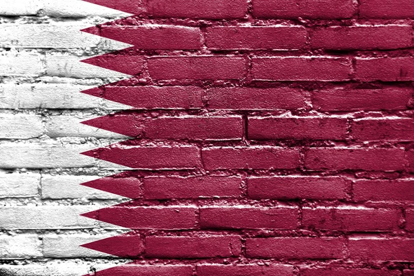 Qatar Drapeau peint sur un mur de briques — Photo