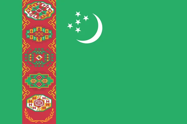 Vlag van Turkmenistan — Stockfoto