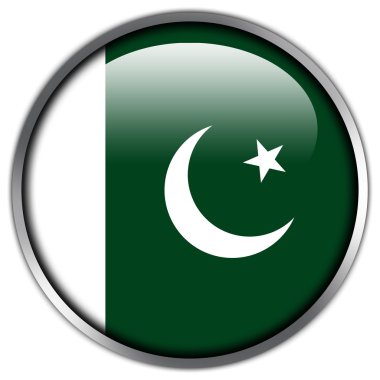 Pakistan bayrağı parlak düğme