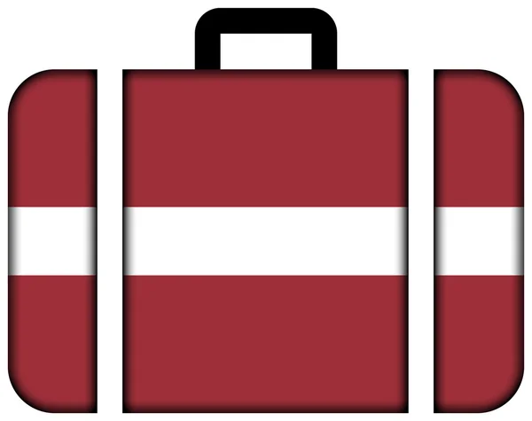 Чемодан с флагом Латвии — стоковое фото